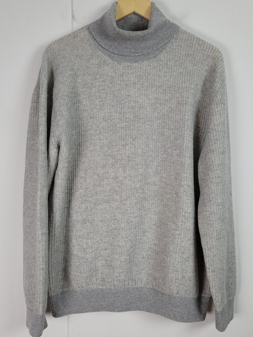 Andrea Fenzi IT 56/XL Grey Turtleneck Cashmere/Extrafine Merino Wool Sweater